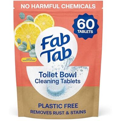 Fab Tab Toilet Bowl Cleaner Tablets, Lemon & Eucalyptus Scent, 90 Count Fab Tab Toilet Bowl Cleaner Tablets, Lemon & Eucalyptus Scent, 90 Count