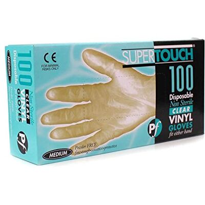 Supertouch Vinyl Powder-Free Gloves Medium (Box of 100) Supertouch Vinyl Powder-Free Gloves Medium (Box of 100)