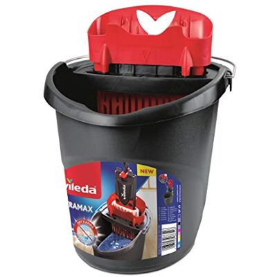 Vileda 4023103201415 Ultramax Power Plastic Bucket and Press 157648, Black and Red, 37 x 28.6 x 36 cm Vileda 4023103201415 Ultramax Power Plastic Bucket and Press 157648, Black and Red, 37 x 28.6 x 36 cm