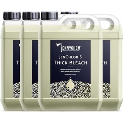 Jennychem Industrial Chemicals Thick Bleach 4 x 5L – Powerful Disinfectant & Toilet Cleaner Bulk Household & Commercial Bleach for Toilets, Drains & Surfaces Heavy-Duty Cleaning (20L Total) Jennychem Industrial Chemicals Thick Bleach 4 x 5L – Powerful Disinfectant & Toilet Cleaner Bulk Household & Commercial Bleach for Toilets, Drains & Surfaces Heavy-Duty Cleaning (20L Total)