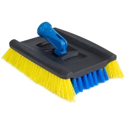 Unger Lock-On Wood & Composite Deck Brush, Polypropylene Acrylonitrile Butadiene Styrene (ABS), Blue/Yellow, 9 Unger Lock-On Wood & Composite Deck Brush, Polypropylene Acrylonitrile Butadiene Styrene (ABS), Blue/Yellow, 9