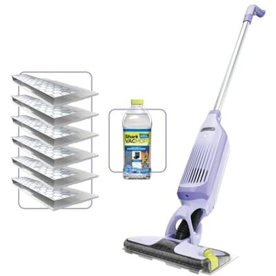 Shark VacMop 2-in-1 Cordless Hard Floor Vacuum Spray Mop, Lavender 6x Disposable Pad Refills, 355ml Multi-Surface Floor Cleaner, Lightweight 1.5kg, Maintenance-Free Disposable Pads, VM200UKPL Shark VacMop 2-in-1 Cordless Hard Floor Vacuum Spray Mop, Lavender 6x Disposable Pad Refills, 355ml Multi-Surface Floor Cleaner, Lightweight 1.5kg, Maintenance-Free Disposable Pads, VM200UKPL