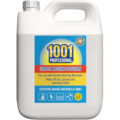 1001 Professional Carpet Cleaner Solution (5L) for Carpet Cleaner Machines 5 Litres of Deep Cleaning Carpet & Upholstery Shampoo – Removes Dirt, Stains, Odours, Bacteria and Fungi 1001 Professional Carpet Cleaner Solution (5L) for Carpet Cleaner Machines 5 Litres of Deep Cleaning Carpet & Upholstery Shampoo – Removes Dirt, Stains, Odours, Bacteria and Fungi