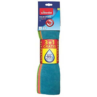 Vileda 06694-31-2-231 Multi-Purpose Microfibre Cleaning Cloths Economy Pack of 4 Vileda 06694-31-2-231 Multi-Purpose Microfibre Cleaning Cloths Economy Pack of 4