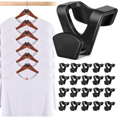 HOUSE DAY Space Saving Hanger Hooks 60 Pack, Black Clothes Hanger Connector Hooks, Heavy Duty Hanger Hooks Space Saver, Premium College Dorm Room Essentials, Good Closet Organizers and Storage HOUSE DAY Space Saving Hanger Hooks 60 Pack, Black Clothes Hanger Connector Hooks, Heavy Duty Hanger Hooks Space Saver, Premium College Dorm Room Essentials, Good Closet Organizers and Storage