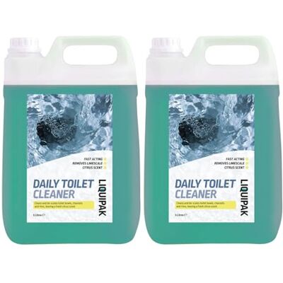 Liquipak Daily Toilet Cleaner Descaler 10L – citrus-scented liquid removes limescale, cleans toilet bowls, rims & channels, fast-acting formula for hygiene. Liquipak Daily Toilet Cleaner Descaler 10L – citrus-scented liquid removes limescale, cleans toilet bowls, rims & channels, fast-acting formula for hygiene.