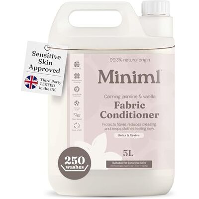 Miniml Fabric Softener & Conditioner 5L Refill – Wild Jasmine & Vanilla Miniml Fabric Softener & Conditioner 5L Refill – Wild Jasmine & Vanilla