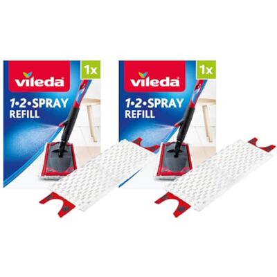 Vileda 1-2 Spray Microfibre Pads Refill Mop Head Replacement Set for Ultramax and Spray Mops, Pack of 2 Refills Vileda 1-2 Spray Microfibre Pads Refill Mop Head Replacement Set for Ultramax and Spray Mops, Pack of 2 Refills