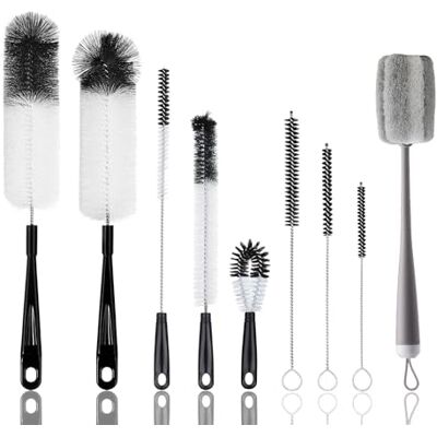 DYHNQE 9Pcs Bottle Brush Cleaning Set, 42cm Long Handle Cleaner Multipurpose Bottle Cleaning Brushes Straw Cleaner Brushes for Long Narrow Neck Bottles, Strews, Drinking Glasses DYHNQE 9Pcs Bottle Brush Cleaning Set, 42cm Long Handle Cleaner Multipurpose Bottle Cleaning Brushes Straw Cleaner Brushes for Long Narrow Neck Bottles, Strews, Drinking Glasses