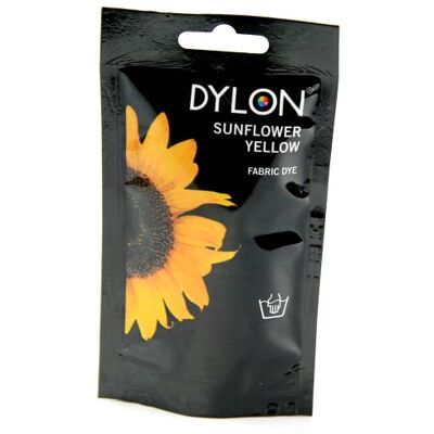 Dylon Hand Dye, Fabric Dye Sachet for Clothes, Soft Furnishings and Projects, 50 g Sunflower Yellow Dylon Hand Dye, Fabric Dye Sachet for Clothes, Soft Furnishings and Projects, 50 g Sunflower Yellow
