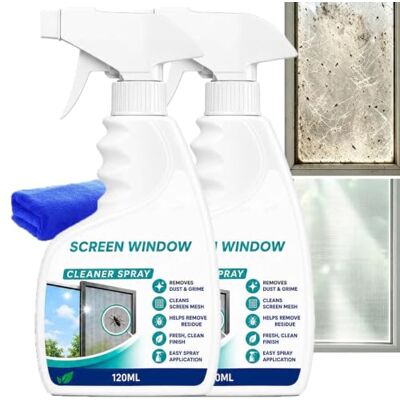 MLVONA Effective Window Screen & Mesh Cleaner Spray, Multi-Surface Outdoor and Window Screen Cleaner, Effortless Window Screen Cleaning Without Removal Cleaner Spray, Streak Free Glass Cleaner Spray (2pcs) MLVONA Effective Window Screen & Mesh Cleaner Spray, Multi-Surface Outdoor and Window Screen Cleaner, Effortless Window Screen Cleaning Without Removal Cleaner Spray, Streak Free Glass Cleaner Spray (2pcs)