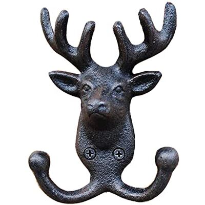 KiaoTime Vintage Cast Iron Deer Antlers Wall Coat Hooks Hanger Rack Wall Decor, Heavy Duty Animal Deer Elk Wall Mounted Dual Hooks Dog leashes holder Country Farmhouse Chic Hooks for Coats Towels Keys Robes KiaoTime Vintage Cast Iron Deer Antlers Wall Coat Hooks Hanger Rack Wall Decor, Heavy Duty Animal Deer Elk Wall Mounted Dual Hooks Dog leashes holder Country Farmhouse Chic Hooks for Coats Towels Keys Robes