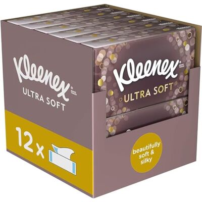 Kleenex Tissues Ultra Soft Tissues, 12 Tissue Boxes (768 Facial Tissues),Pack of 12, 768.0 Count Kleenex Tissues Ultra Soft Tissues, 12 Tissue Boxes (768 Facial Tissues),Pack of 12, 768.0 Count