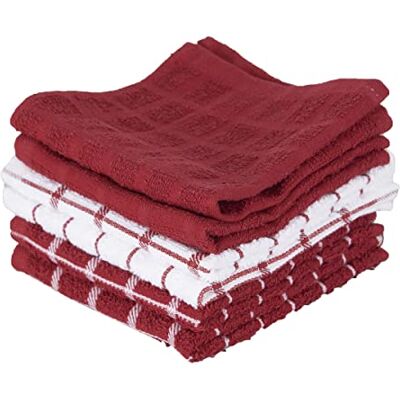 Ritz 100% Terry Cotton, Highly Absorbent Dish Cloth Set, 12” x 12”, 6-Pack, Paprika Red Ritz 100% Terry Cotton, Highly Absorbent Dish Cloth Set, 12” x 12”, 6-Pack, Paprika Red