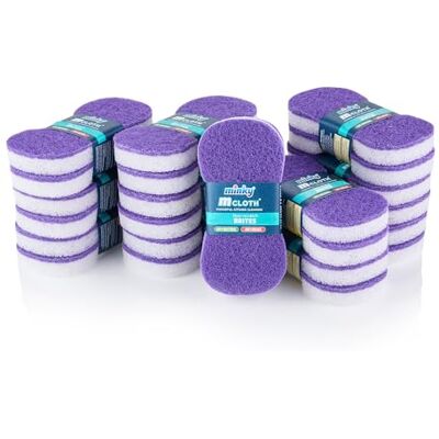 Minky Brites, 24 Pack, Non-Scratch, Anti-Bacterial and Anti-Grease Washing Up Sponge, Cleaning Products, Kitchen Sponge, Scourers Purple Minky Brites, 24 Pack, Non-Scratch, Anti-Bacterial and Anti-Grease Washing Up Sponge, Cleaning Products, Kitchen Sponge, Scourers Purple