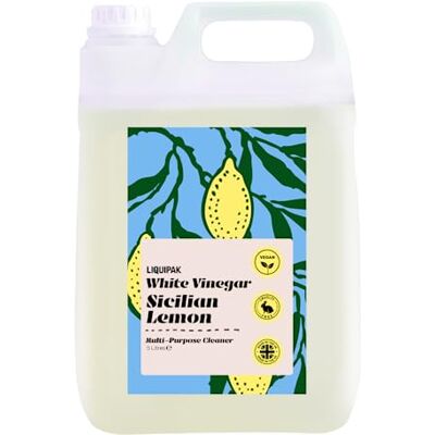 Liquipak White Vinegar Sicilian Lemon Multi-Purpose Cleaner, Vegan & Cruelty-Free, 5 Litres – Powerful Cleaning Agent, Versatile Surface Cleaner, Ready to Use Liquipak White Vinegar Sicilian Lemon Multi-Purpose Cleaner, Vegan & Cruelty-Free, 5 Litres – Powerful Cleaning Agent, Versatile Surface Cleaner, Ready to Use