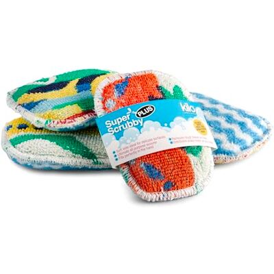 Kilo Non Scratch Washing Up Super Scrubby Sponge/Scouring Pad, Double Sided Eco Freindly Cotton Mini Cleaning Cloth Scourer (Set of 4) Kilo Non Scratch Washing Up Super Scrubby Sponge/Scouring Pad, Double Sided Eco Freindly Cotton Mini Cleaning Cloth Scourer (Set of 4)