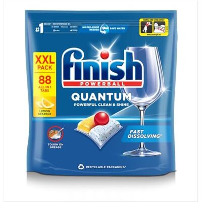 Finish Quantum All-In-One Lemon Xxl Dishwashing Tablets 88pk Finish Quantum All-In-One Lemon Xxl Dishwashing Tablets 88pk