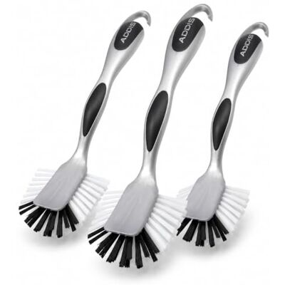 Addis Ultra Grip Washing Up Brushes 3 Pack Non-Scratch Dish Brushes Pack of 3 ultra grip washing up brushes with non-scratch bristles for everyday kitchen cleaning, dishes, pans and cookware Addis Ultra Grip Washing Up Brushes 3 Pack Non-Scratch Dish Brushes Pack of 3 ultra grip washing up brushes with non-scratch bristles for everyday kitchen cleaning, dishes, pans and cookware