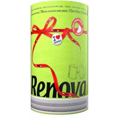 Renova 2-Ply Super Absorbent Kitchen Towel, 120 Sheets per Roll, Green Renova 2-Ply Super Absorbent Kitchen Towel, 120 Sheets per Roll, Green