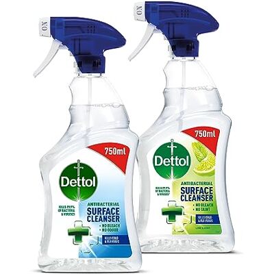 Dettol Antibacterial Disinfectant Surface Cleaner Original + Mint and Lime Fragrance Pack of 2 2 x 750ml Dettol Antibacterial Disinfectant Surface Cleaner Original + Mint and Lime Fragrance Pack of 2 2 x 750ml