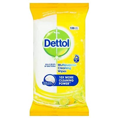 Dettol Citrus Antibacterial Cleaning Wipes, 3-Pack, 360 Total Count, Fresh Scent, Multi-Surface Disinfectant, Germ Protection, Household Sanitizer, Convenient Resealable Packs Dettol Citrus Antibacterial Cleaning Wipes, 3-Pack, 360 Total Count, Fresh Scent, Multi-Surface Disinfectant, Germ Protection, Household Sanitizer, Convenient Resealable Packs