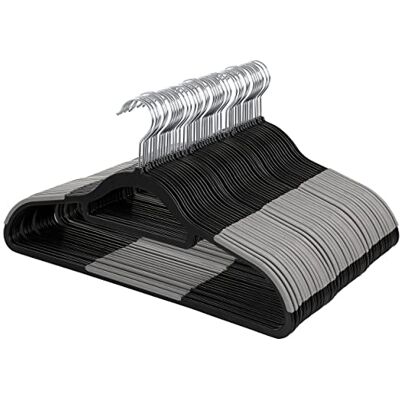 Elama Home 50 Piece Plastic Non Slip Clothes Hanger in Black and Gray (ELH-50) Elama Home 50 Piece Plastic Non Slip Clothes Hanger in Black and Gray (ELH-50)
