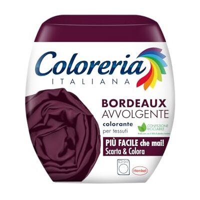 Coloreria Italiana Grey Washing Machine Dye for Fabrics and Clothes, Enveloping Bordeaux, 1 Pack, 350 g Coloreria Italiana Grey Washing Machine Dye for Fabrics and Clothes, Enveloping Bordeaux, 1 Pack, 350 g