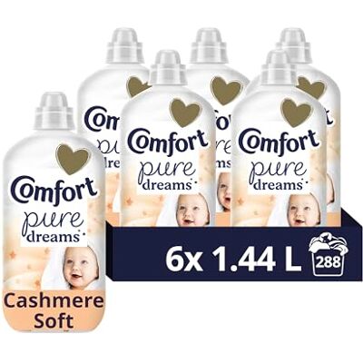 Comfort Pure Dreams Cashmere Soft Fabric Conditioner Dermatologist-Recommended Gentle Next to Sensitive Skin 48 washes(1.44 L) Case pack of 6 Comfort Pure Dreams Cashmere Soft Fabric Conditioner Dermatologist-Recommended Gentle Next to Sensitive Skin 48 washes(1.44 L) Case pack of 6