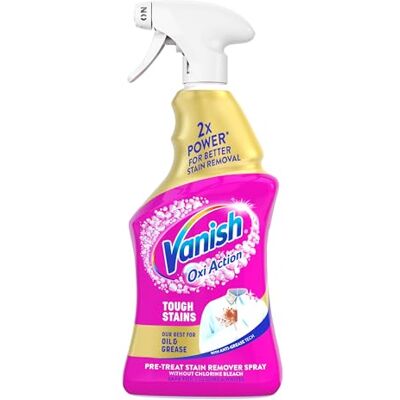 Vanish Oxi Action Stain Remover Spray for Tough Stains, 950ml, Stain Remover for Clothes, Our Best for Oil & Grease, Colours & Whites, Chlorine Bleach Free Vanish Oxi Action Stain Remover Spray for Tough Stains, 950ml, Stain Remover for Clothes, Our Best for Oil & Grease, Colours & Whites, Chlorine Bleach Free