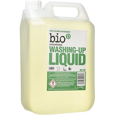 Bio-d Washing Up Liquid 5 Litre 100% Naturally Derived Cuts Through Grease & Burnt-On Stains Allergy UK Accredited Vegan & Cruelty Free Made in the UK Bio-d Washing Up Liquid 5 Litre 100% Naturally Derived Cuts Through Grease & Burnt-On Stains Allergy UK Accredited Vegan & Cruelty Free Made in the UK