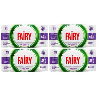 Fairy Multi Purpose Surface Cleaning Wet Wipes (4 x 100 Pack) (4 x Lavender) Fairy Multi Purpose Surface Cleaning Wet Wipes (4 x 100 Pack) (4 x Lavender)