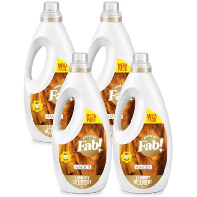 Fabulosa Fragranced Laundry Detergent, Stain Removing Laundry Washing Liquid Detergent, Clothes Freshener Concentrated Laundry Liquid,264 Washes, 2L, 4 Pack, Amber Fabulosa Fragranced Laundry Detergent, Stain Removing Laundry Washing Liquid Detergent, Clothes Freshener Concentrated Laundry Liquid,264 Washes, 2L, 4 Pack, Amber