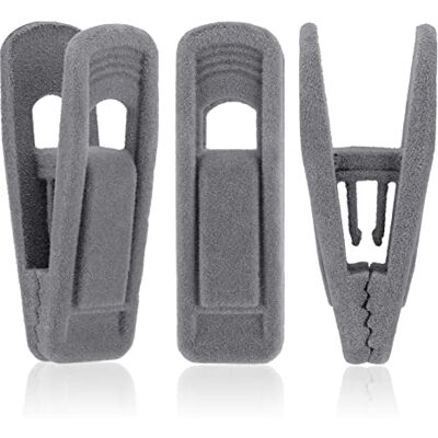 Tinfol Gray Velvet Hangers Clips Pack of 24, Pants Hangers Velvet Clips, Strong Finger Flocked Clips Perfect for Use with Slim-line Clothes Velvet Hangers Tinfol Gray Velvet Hangers Clips Pack of 24, Pants Hangers Velvet Clips, Strong Finger Flocked Clips Perfect for Use with Slim-line Clothes Velvet Hangers