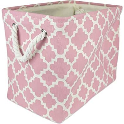 DII Collapsible Polyester Storage Basket or Bin with Durable Cotton Handles, Home Organizer Solution for Office, Bedroom, Closet, Toys, & Laundry (Large – 17.75x12x15”), Rose Lattice DII Collapsible Polyester Storage Basket or Bin with Durable Cotton Handles, Home Organizer Solution for Office, Bedroom, Closet, Toys, & Laundry (Large – 17.75x12x15”), Rose Lattice