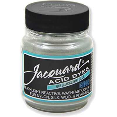 Jacquard Acid Dye (Blacklight Blue 645) Professional Fabric Dye for Wool, Silk, Nylon & Protein Fibres, Highly Concentrated Powder 14g Jar Jacquard Acid Dye (Blacklight Blue 645) Professional Fabric Dye for Wool, Silk, Nylon & Protein Fibres, Highly Concentrated Powder 14g Jar