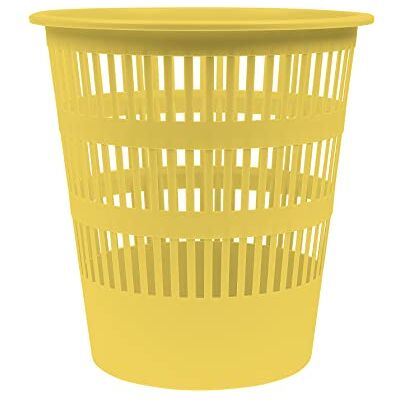 DONAU D307-11 Waste Paper Basket, 12 Litres, Yellow Pastel Colour, Plastic, for Office, Kitchen, Stable, Ecological PP Product, Tear-Resistant, Pack of 1 DONAU D307-11 Waste Paper Basket, 12 Litres, Yellow Pastel Colour, Plastic, for Office, Kitchen, Stable, Ecological PP Product, Tear-Resistant, Pack of 1