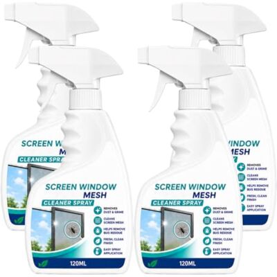 Plozvik Deep Clean Window Screen Cleaner Spray,Grime Residue-Free Mesh Cleaner (4PCS) Plozvik Deep Clean Window Screen Cleaner Spray,Grime Residue-Free Mesh Cleaner (4PCS)