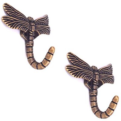Geenite 2pcs Dragonfly Coat Hooks Decorative Creativity Wall Mounted Hanger Hook for Home Handbag Key Towel Bathrobe (Bronze) Geenite 2pcs Dragonfly Coat Hooks Decorative Creativity Wall Mounted Hanger Hook for Home Handbag Key Towel Bathrobe (Bronze)
