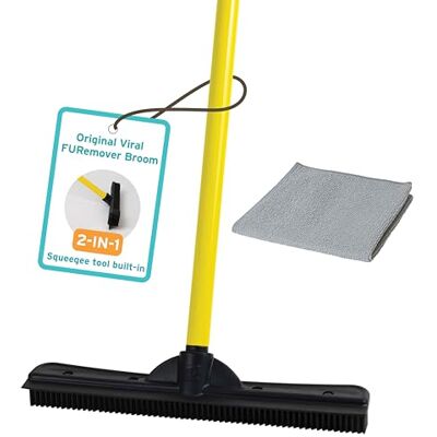 FURemover Broom and Scrub Cloths, Cleaning Set, Pet Hair Removing Broom FURemover Broom and Scrub Cloths, Cleaning Set, Pet Hair Removing Broom