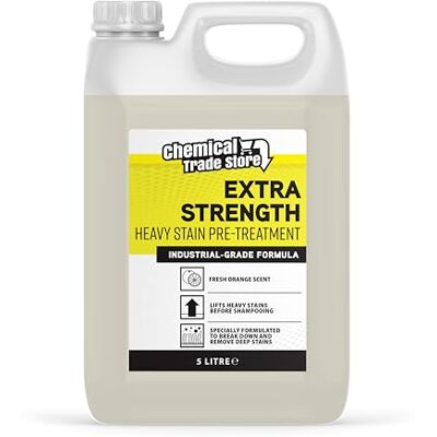 Chemical Trade Store Powerful Carpet & Upholstery Cleaner, Heavy Stain Pre-Treatment, 5L Lifts Grease, Deep Dirt, Tough Stains, Fresh Orange Scent Chemical Trade Store Powerful Carpet & Upholstery Cleaner, Heavy Stain Pre-Treatment, 5L Lifts Grease, Deep Dirt, Tough Stains, Fresh Orange Scent