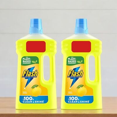 Fairy Flash All Purpose Cleaner, Fresh LEMON Scent, 2 x 1L Twin Pack, Multi-Surface Floor Cleaner for a Brilliant & Hygienic Clean Fairy Flash All Purpose Cleaner, Fresh LEMON Scent, 2 x 1L Twin Pack, Multi-Surface Floor Cleaner for a Brilliant & Hygienic Clean