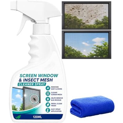 Hibiluna Insect Screen Cleaning Spray, Window Mesh Cleaner Spray, Outdoor Net Cleaner, Patio Door and Fiberglass Care, Dust and Bug Residue Removal, Home Surface Maintenance, Gentle Material Treatment (1pcs) Hibiluna Insect Screen Cleaning Spray, Window Mesh Cleaner Spray, Outdoor Net Cleaner, Patio Door and Fiberglass Care, Dust and Bug Residue Removal, Home Surface Maintenance, Gentle Material Treatment (1pcs)