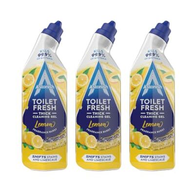 Astonish Toilet Fresh Gel Removes 99.9% Bacteria & Prevents Limescale Long-Lasting Fresh Fragrance Lemon Scented – Multipack of 3 x 750ml Astonish Toilet Fresh Gel Removes 99.9% Bacteria & Prevents Limescale Long-Lasting Fresh Fragrance Lemon Scented – Multipack of 3 x 750ml
