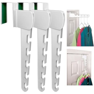 Wonder Hanger Over-The-Door Plastic Hanger, White Over The Door Hanger Set of Three Wonder Hanger Over-The-Door Plastic Hanger, White Over The Door Hanger Set of Three