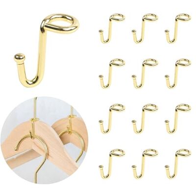 Koobay Clothes Hanger 36Pcs Connector Hooks Stable Hanger Gold Metal Outfit Hangers Extender Clips Mini Cascading Hanger Hooks Koobay Clothes Hanger 36Pcs Connector Hooks Stable Hanger Gold Metal Outfit Hangers Extender Clips Mini Cascading Hanger Hooks
