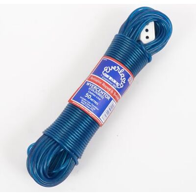 EVERLASTO 30M Quality 'Wyercentor' Steel Core Coloured Clothes/Washing Line 3.5mm Thick (BLUE) EVERLASTO 30M Quality 'Wyercentor' Steel Core Coloured Clothes/Washing Line 3.5mm Thick (BLUE)