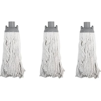 JVL String Mop Head Replacement – Grey (Pack of 3) – Machine Washable Microfibre Refill Heads JVL String Mop Head Replacement – Grey (Pack of 3) – Machine Washable Microfibre Refill Heads