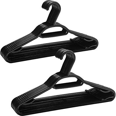 KEPLIN 60 Pack 5-in-1 Clothes Hangers – Adult Plastic Coat Hangers for Wardrobe – Space Saving Storage Organiser Hangers with Tie Bar, Strap Hooks, Non-Slip Notches and Secure Lip (Black) KEPLIN 60 Pack 5-in-1 Clothes Hangers – Adult Plastic Coat Hangers for Wardrobe – Space Saving Storage Organiser Hangers with Tie Bar, Strap Hooks, Non-Slip Notches and Secure Lip (Black)