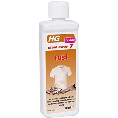 HG Stain Away 7, Removes Rust Stains from Clothing & Textiles, Concentrated Rusty Mark Remover for Surfaces & Tiles, Fabric & Natural Stone Safe – 50m (426005106) HG Stain Away 7, Removes Rust Stains from Clothing & Textiles, Concentrated Rusty Mark Remover for Surfaces & Tiles, Fabric & Natural Stone Safe – 50m (426005106)